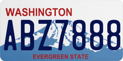 WA license plate ABZ7888