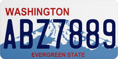 WA license plate ABZ7889