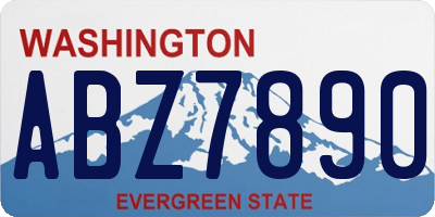WA license plate ABZ7890