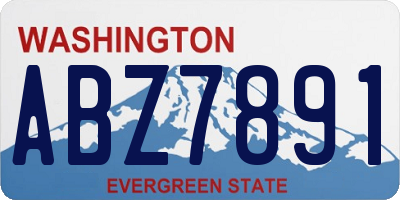 WA license plate ABZ7891