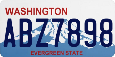 WA license plate ABZ7898