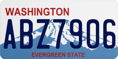 WA license plate ABZ7906