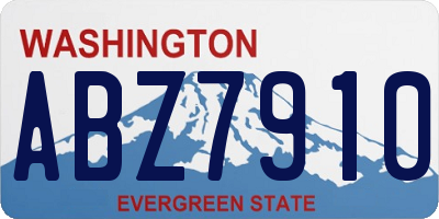 WA license plate ABZ7910