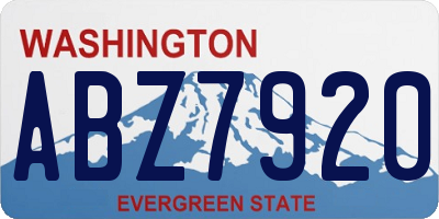 WA license plate ABZ7920