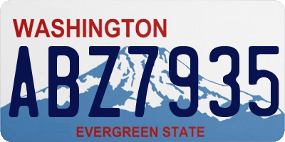 WA license plate ABZ7935