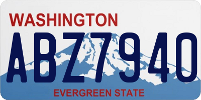 WA license plate ABZ7940