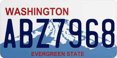 WA license plate ABZ7968