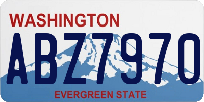 WA license plate ABZ7970