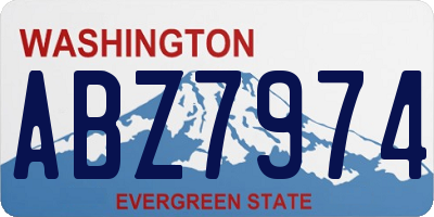 WA license plate ABZ7974