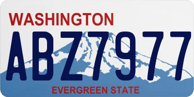 WA license plate ABZ7977