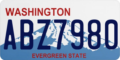WA license plate ABZ7980