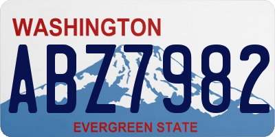 WA license plate ABZ7982