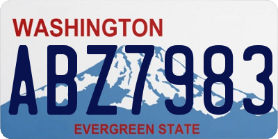 WA license plate ABZ7983
