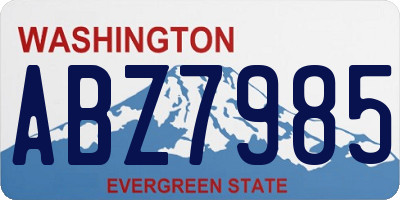WA license plate ABZ7985