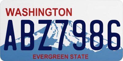 WA license plate ABZ7986