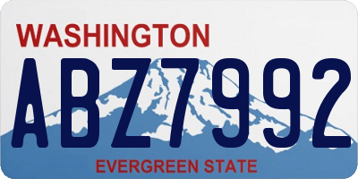 WA license plate ABZ7992