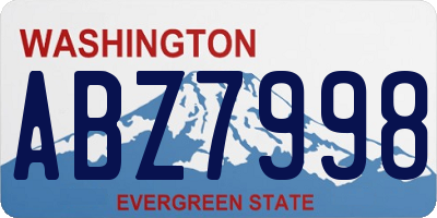 WA license plate ABZ7998