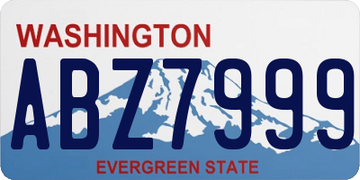 WA license plate ABZ7999