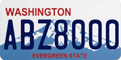 WA license plate ABZ8000
