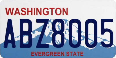 WA license plate ABZ8005