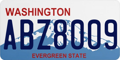 WA license plate ABZ8009