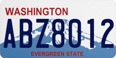 WA license plate ABZ8012