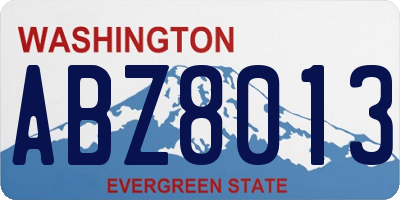 WA license plate ABZ8013