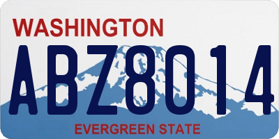 WA license plate ABZ8014