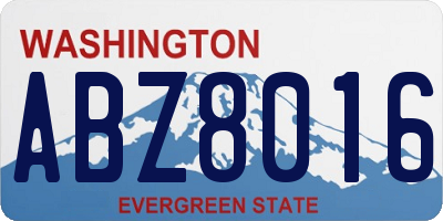 WA license plate ABZ8016