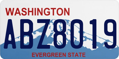 WA license plate ABZ8019