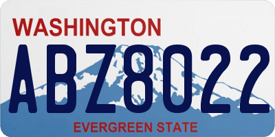 WA license plate ABZ8022