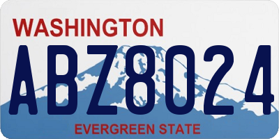 WA license plate ABZ8024