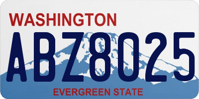 WA license plate ABZ8025