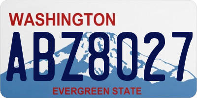WA license plate ABZ8027