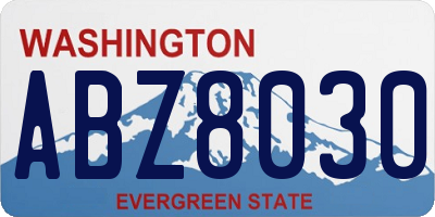 WA license plate ABZ8030