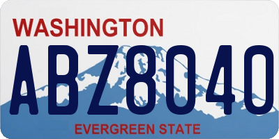 WA license plate ABZ8040