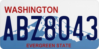 WA license plate ABZ8043
