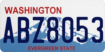 WA license plate ABZ8053