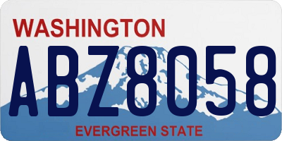 WA license plate ABZ8058