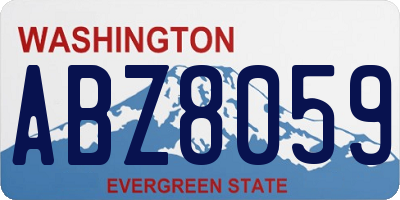 WA license plate ABZ8059