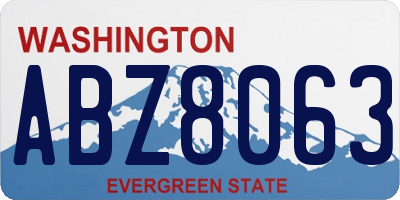 WA license plate ABZ8063