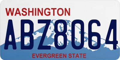WA license plate ABZ8064