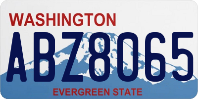 WA license plate ABZ8065
