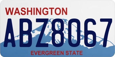 WA license plate ABZ8067