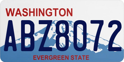 WA license plate ABZ8072