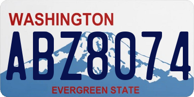 WA license plate ABZ8074