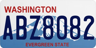 WA license plate ABZ8082