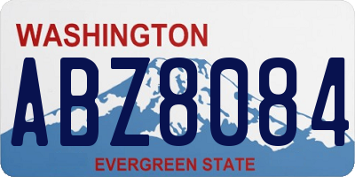 WA license plate ABZ8084