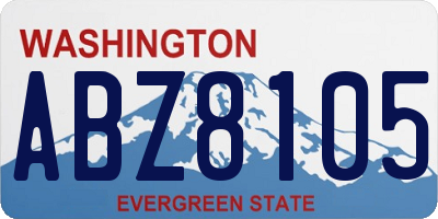 WA license plate ABZ8105
