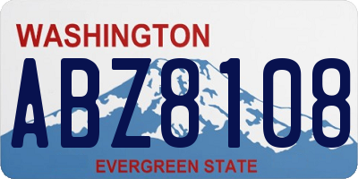 WA license plate ABZ8108